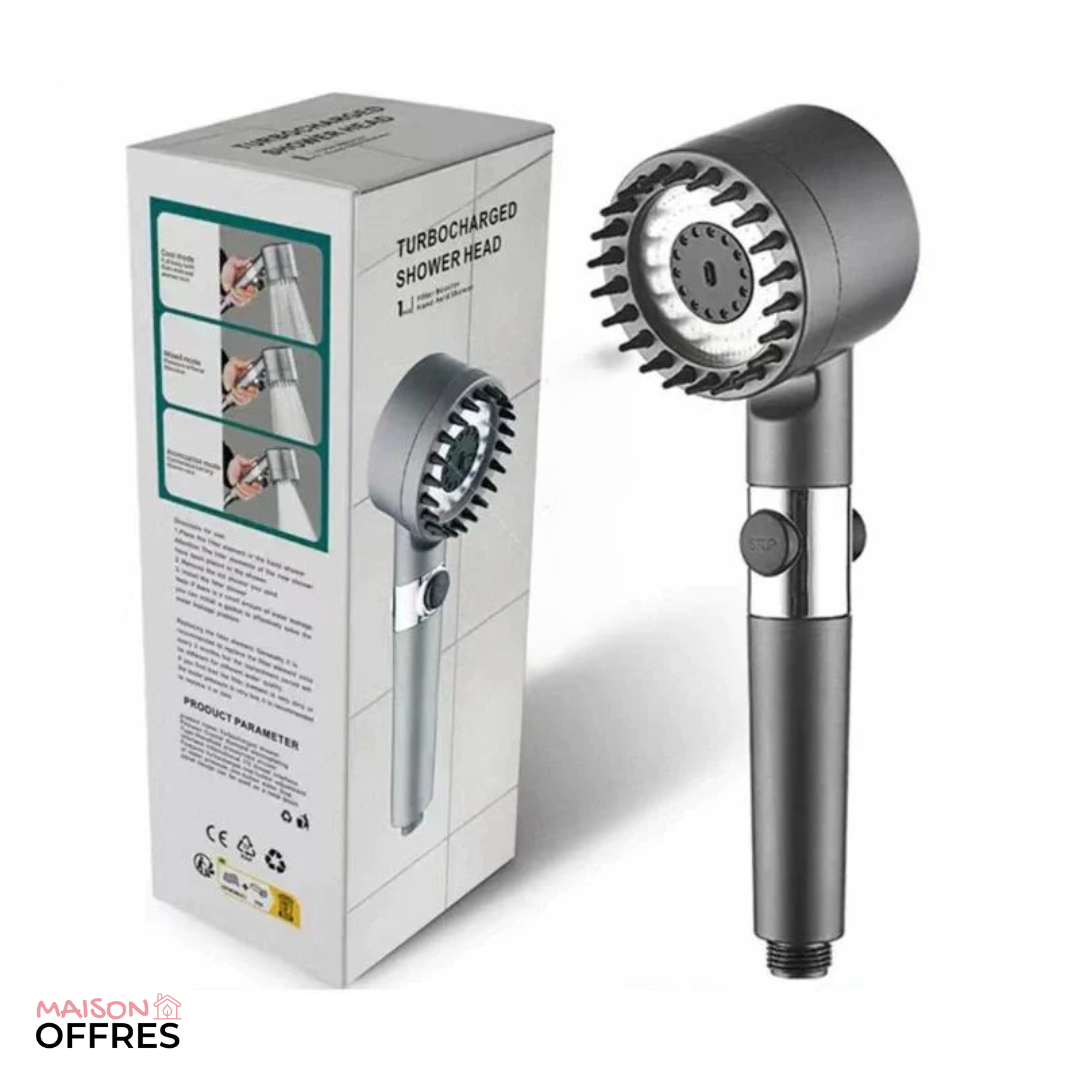 Borhe® Douche – Pommeau de douche multifonction 4-en-1 massage et soin de la peau